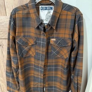 DIXXON Men's Brown and Gray Plaid Shirt